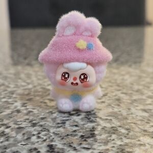 Cute Pink Fuzzy Baby Three Mini Figurine
